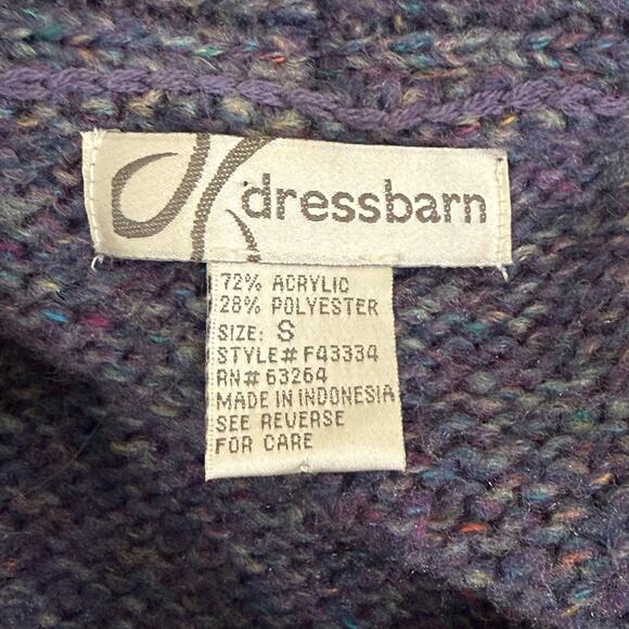 Vintage 90s Y2k Purple Multi Collared Cardigan Sweater Whimsy Twee Whimsigoth S - Picture 4 of 5